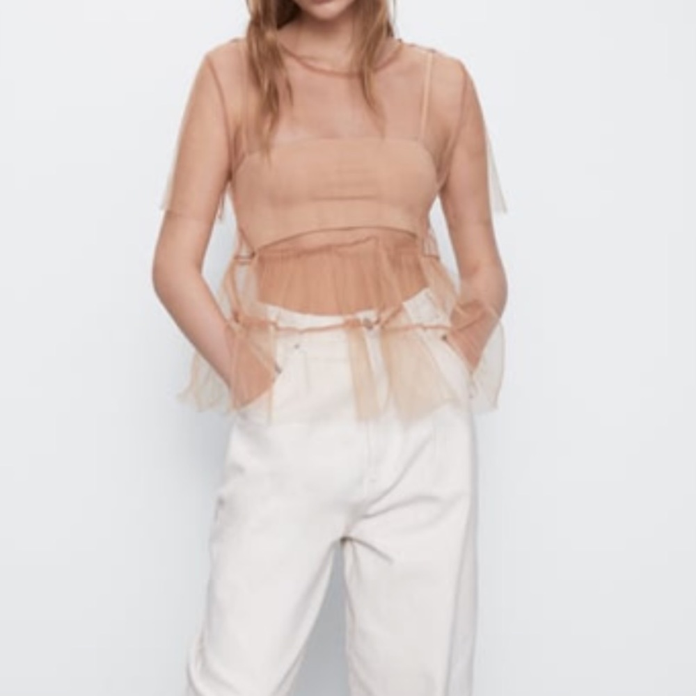 TULLE PEPLUM TOP
